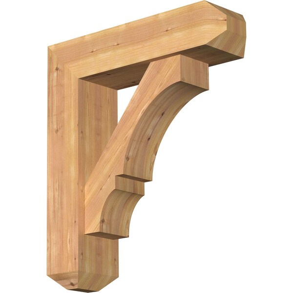 Ekena Millwork Balboa Craftsman Smooth Bracket w/ Offset Brace, Western Red Cedar, 7 1/2"W x 28"D x 32"H BKT0806X28X32BOA04SWR - main